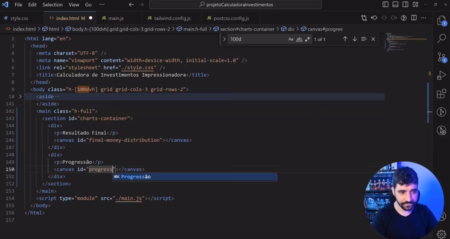 Captura de tela de uma aula de JavaScript